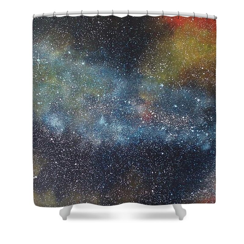 Oil Painting On Canvas Shower Curtain featuring the painting Stargasm by Sean Connolly