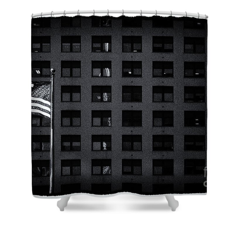 Filmnoir Shower Curtain featuring the photograph Stars and Stripes New York City by Sabine Jacobs