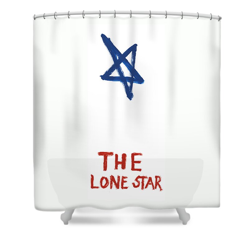 The Lone Star Shower Curtain featuring the painting State of Texas by Bjorn Sjogren