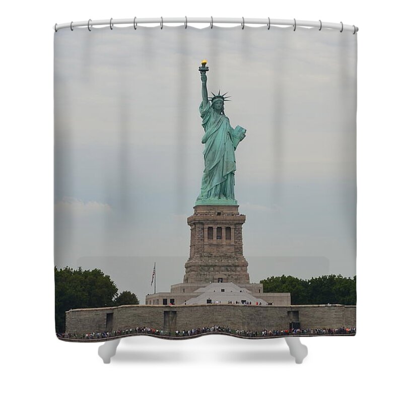 Liberty Shower Curtain featuring the photograph Statue of Liberty by Richard Bryce and Family