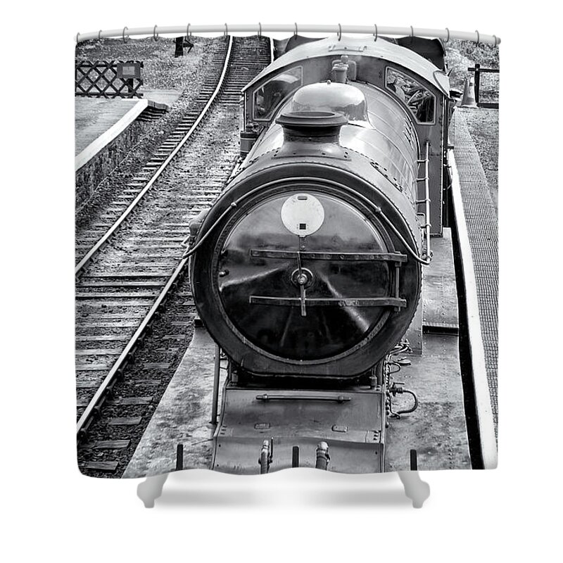 English Culture Shower Curtain featuring the photograph Steam Train Arriving In Weybourne by Whitemay