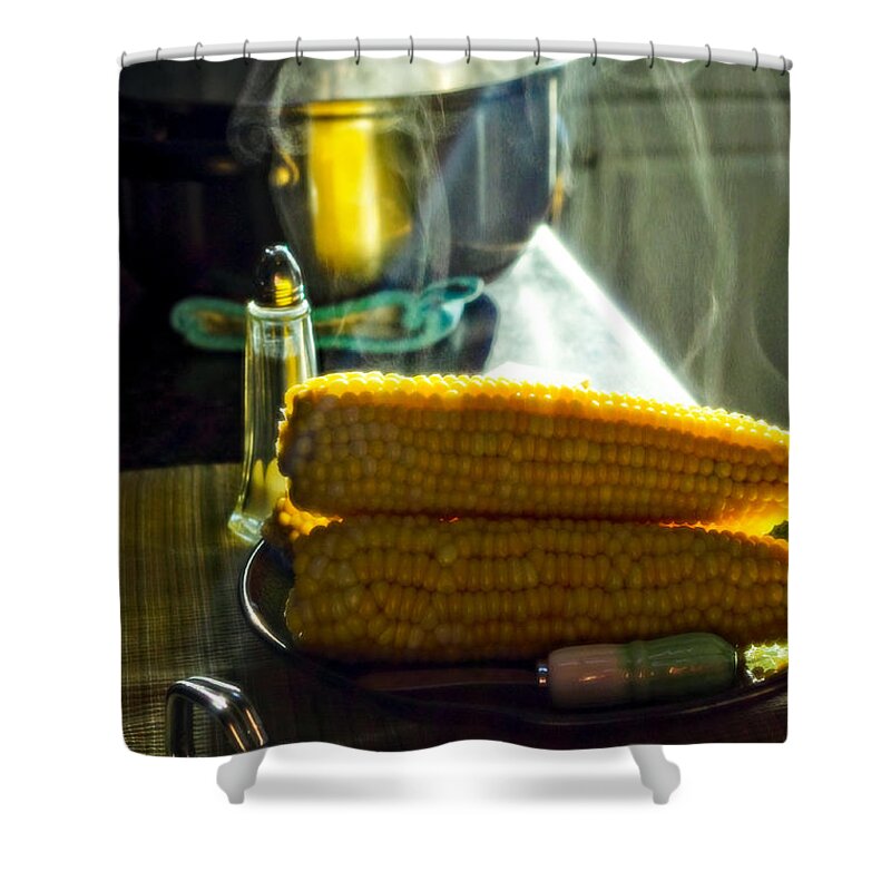 Adria Trail Shower Curtain featuring the photograph Steaming Corn by Adria Trail
