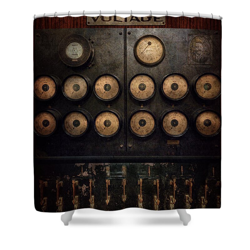 Steampunk Shower Curtain featuring the photograph Steampunk - Electrical - Center of power by Mike Savad