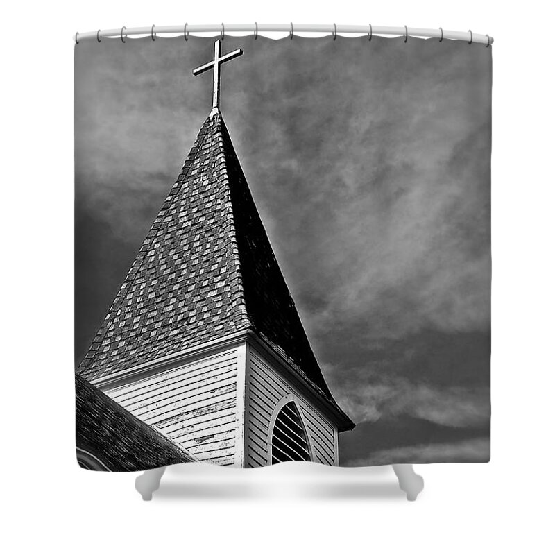 Church Shower Curtain featuring the photograph Steeple by Linda Bianic