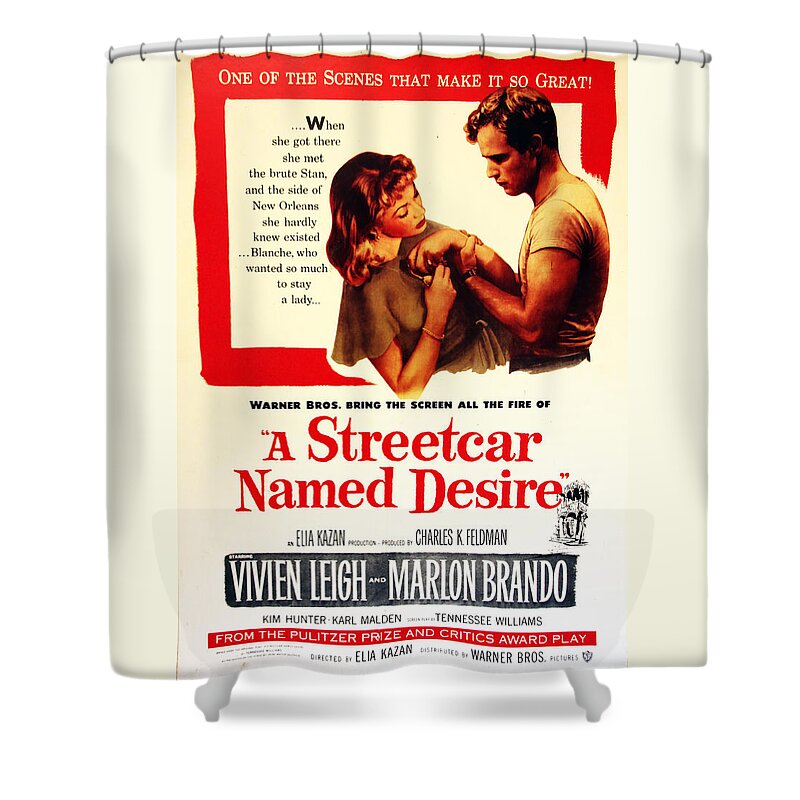 Movie Poster Shower Curtain featuring the photograph Stellaaaaa - A Streetcar Named Desire by Debbie Oppermann