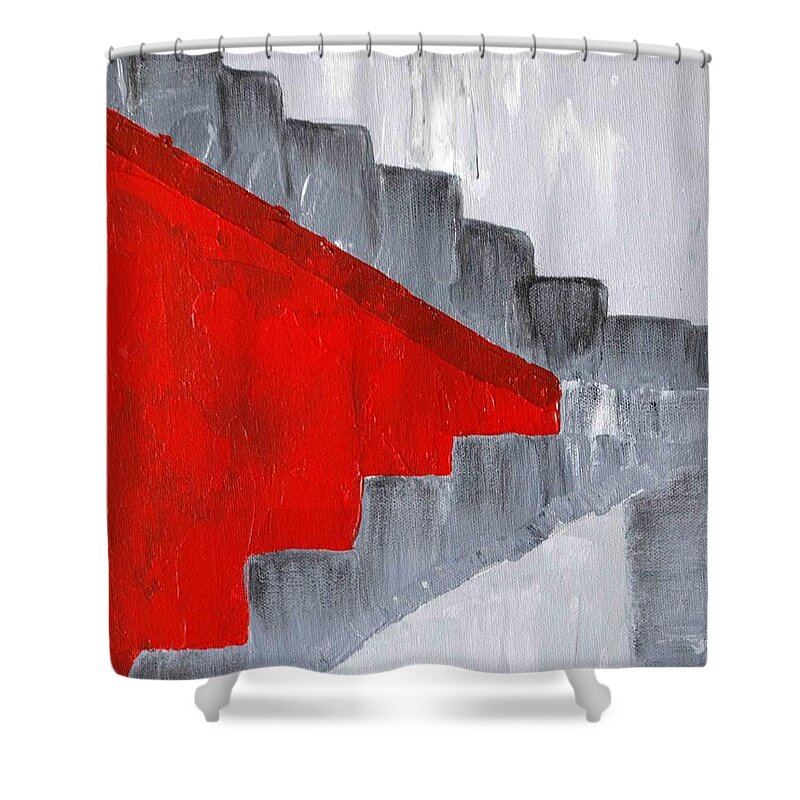Acrylic Shower Curtain featuring the painting Step Up 2 by Sonali Kukreja