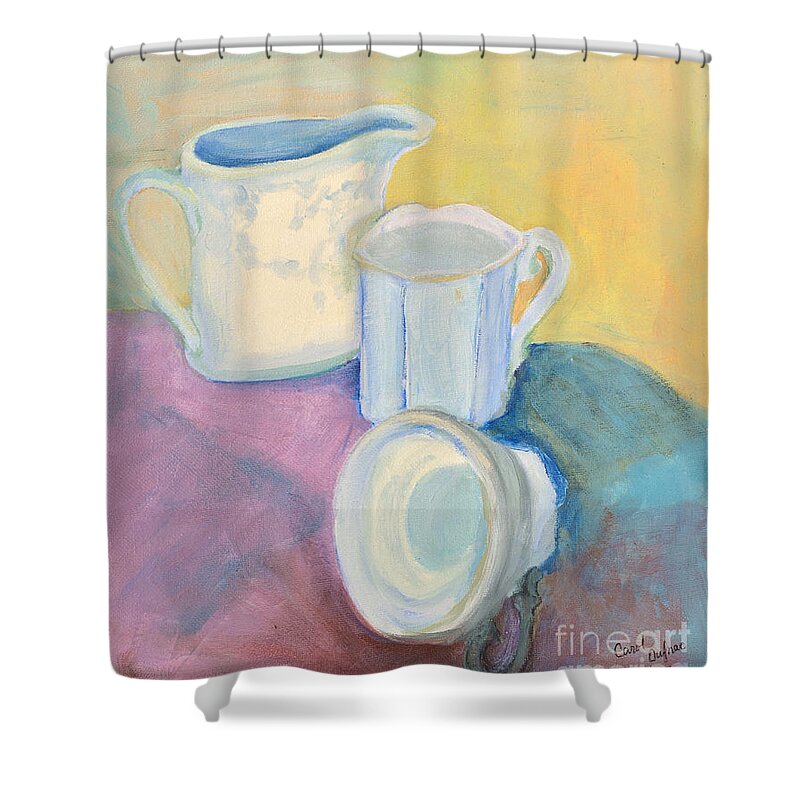 China Shower Curtain featuring the painting Still Life by Carol Oufnac Mahan