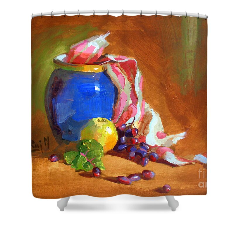 Flower Shower Curtain featuring the painting Still Life2 by Raj Maji
