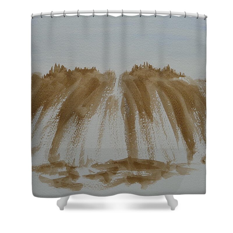 Stone Mountain State Park Shower Curtain featuring the painting Stone Mountain Sketch by Joel Deutsch