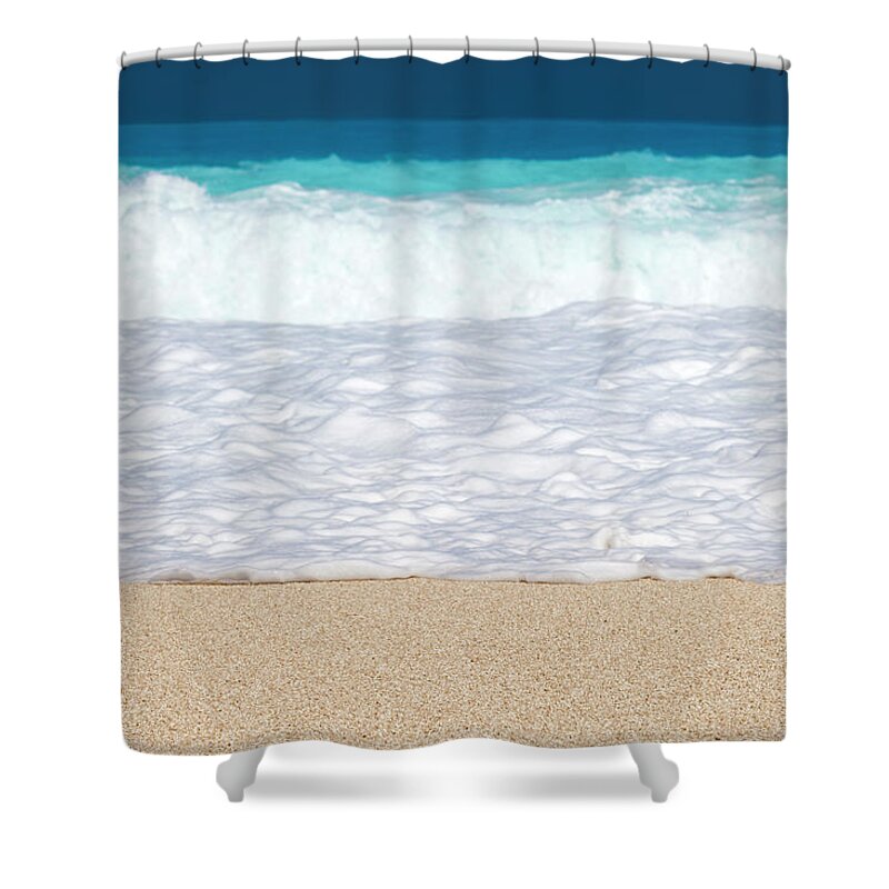 Spray Shower Curtain featuring the photograph Stone On A Beautiful Beach by Tadejzupancic