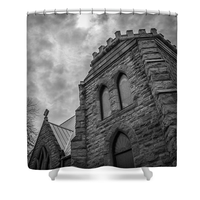 Clouds Shower Curtain featuring the photograph Stone Sky by Jeff Mize