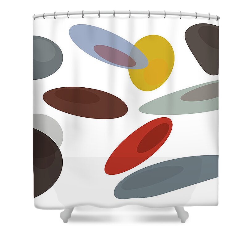 Modern Digital Art Shower Curtain featuring the painting Stones DI by Carmen Guedez