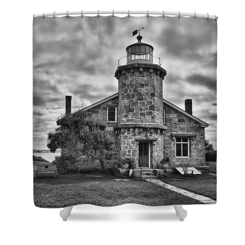 Buildings Shower Curtain featuring the photograph Stonington Lighthouse 15328b by Guy Whiteley