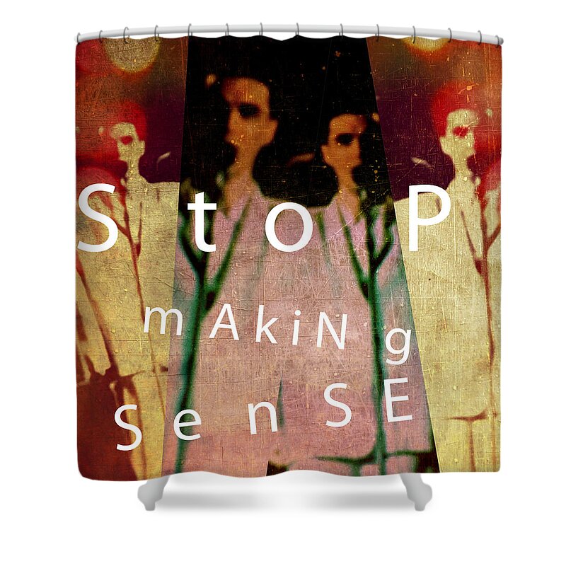 David Byrne Shower Curtain featuring the photograph Stop Making Sense by Anne Thurston