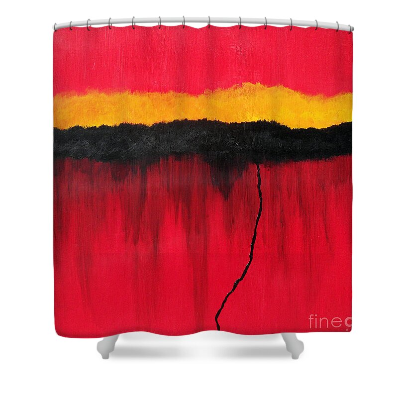 Abstract Shower Curtain featuring the painting Storm by Amanda Sheil