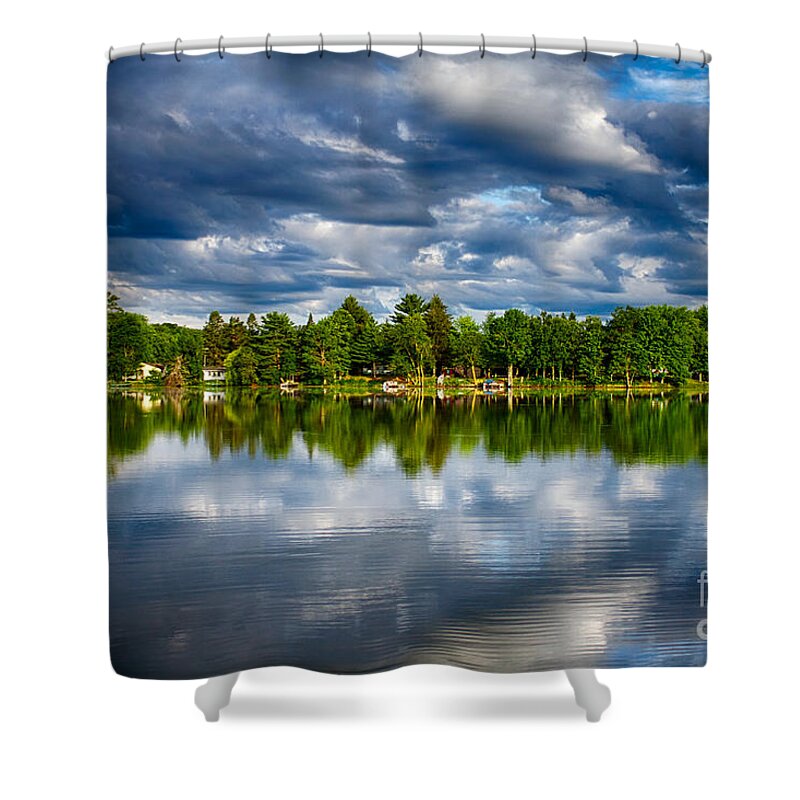 Lake Shower Curtain featuring the photograph Storm Clouds Over the Lake by Jarrod Erbe