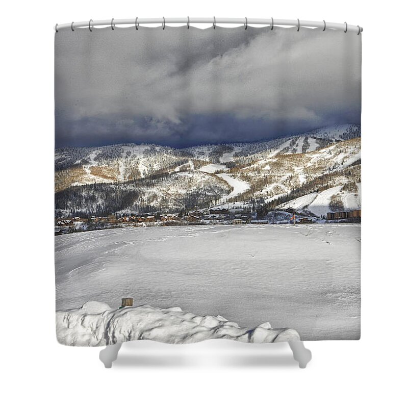 Storm Shower Curtain featuring the photograph Storm on Storm Peak by Paul Beckelheimer