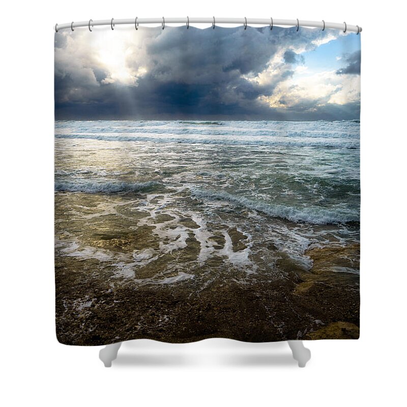 Sky Shower Curtain featuring the photograph Storm warning by Michael Goyberg