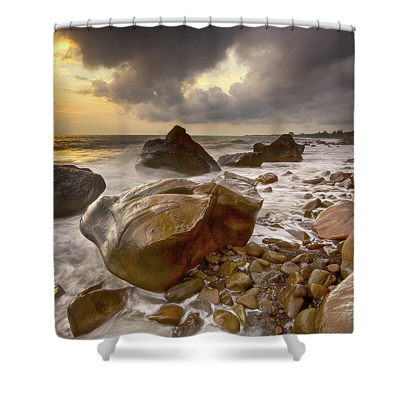 Scenics Shower Curtain featuring the photograph Stormy Coast by Sunrise@dawn Photography
