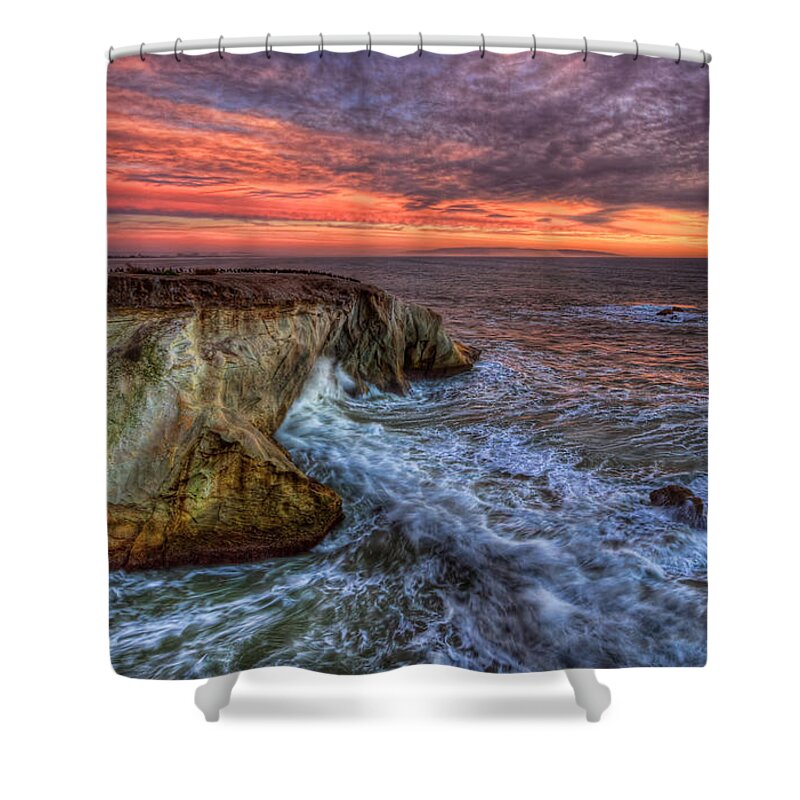 Shell Beach Shower Curtain featuring the photograph Stormy Seas by Beth Sargent