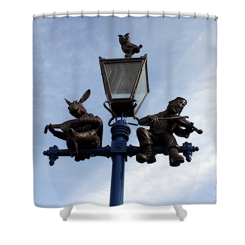  Shower Curtain featuring the photograph Stratford's Jewish Lamp Post by Terri Waters