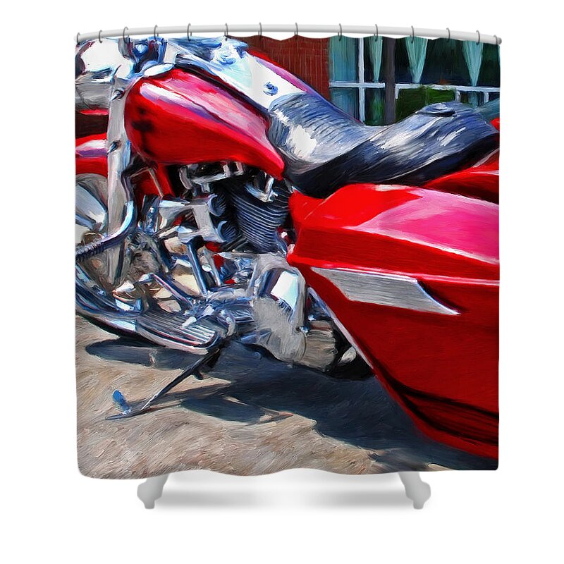 Street Glide Shower Curtain featuring the painting Street Glide by Michael Pickett