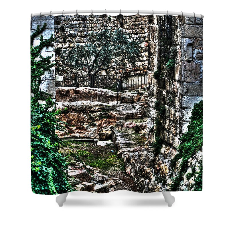 Western Wall Shower Curtain featuring the photograph Street In Jerusalem by Doc Braham