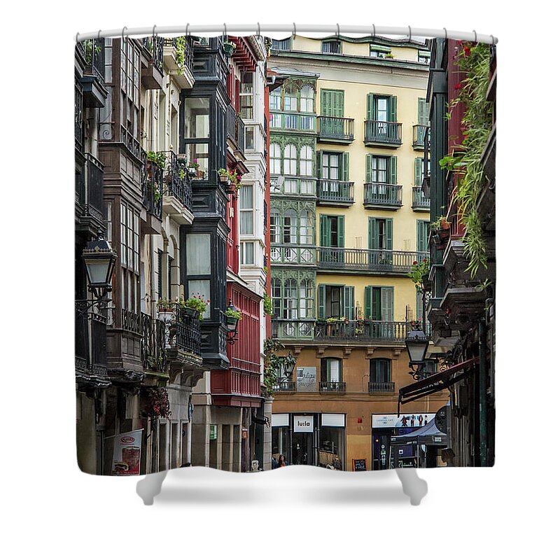 Outdoors Shower Curtain featuring the photograph Streets And Buildings At Casco Viejo by Izzet Keribar