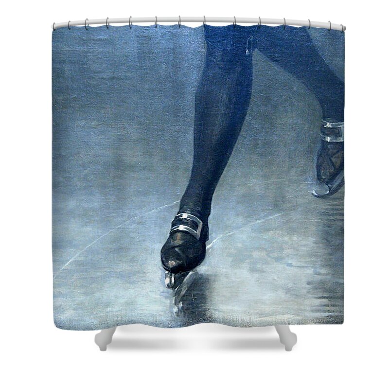 The Skater Shower Curtain featuring the photograph Stuart's The Skater's Legs by Cora Wandel