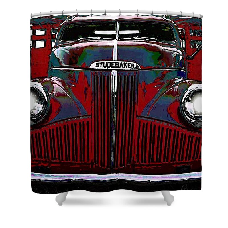 Studebaker Shower Curtain featuring the photograph Studebaker Truck by John Madison
