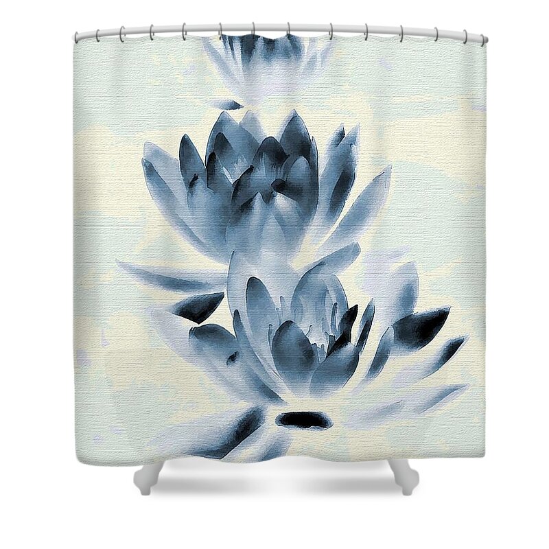 Water Shower Curtain featuring the photograph Study in Blue by Andrea Kollo