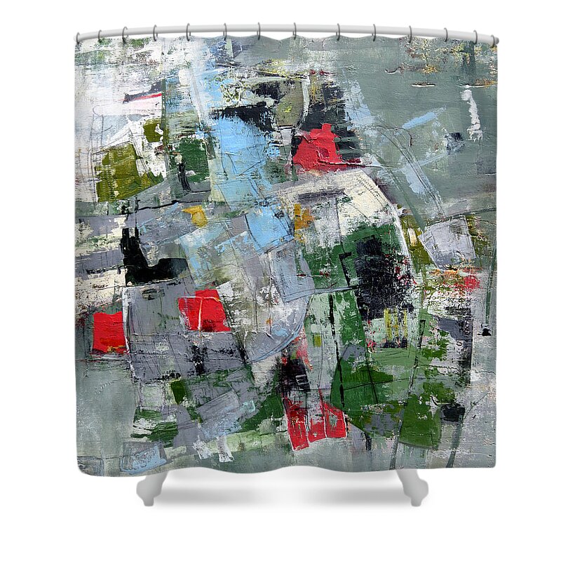 Katie Black Shower Curtain featuring the painting Sublet by Katie Black