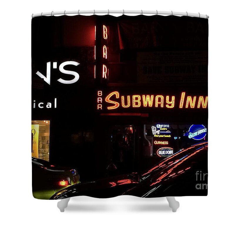 Neon Shower Curtain featuring the photograph Subway Inn Bar - Vanishing Places of New York by Miriam Danar
