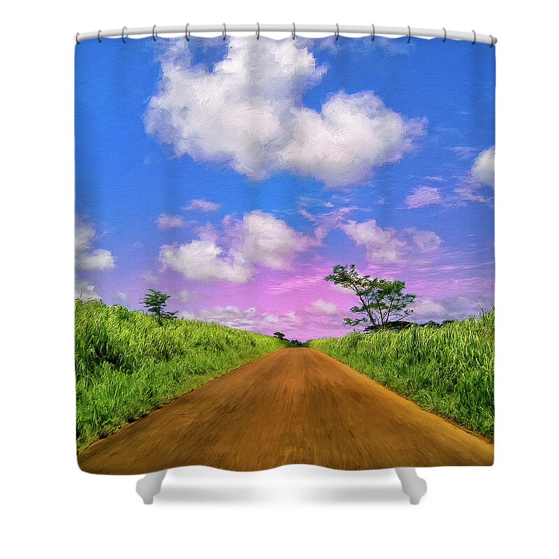 Sugar Cane Sunrise Shower Curtain featuring the painting Sugar Cane Sunrise by Dominic Piperata