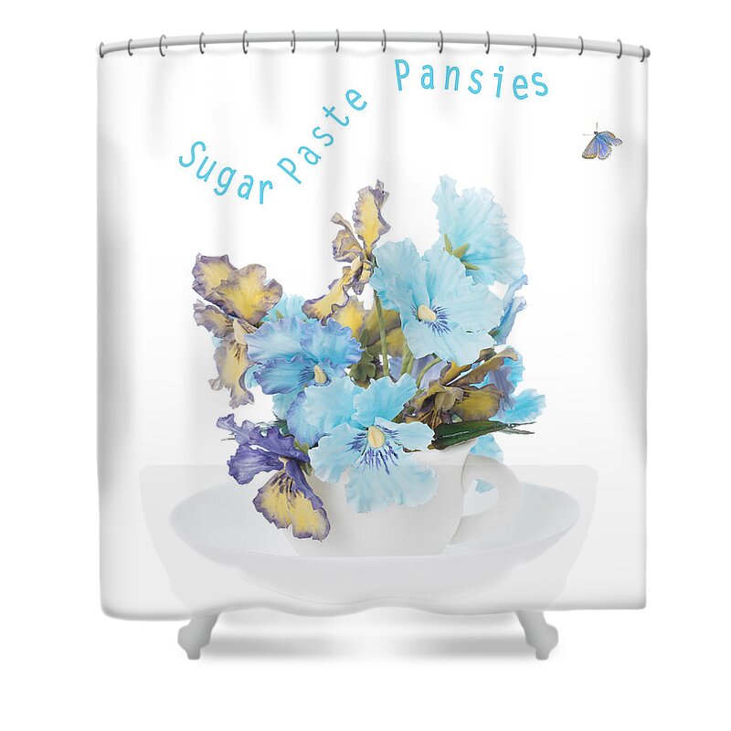 Cup Shower Curtain featuring the photograph Sugar Paste Pansies by Amanda Elwell