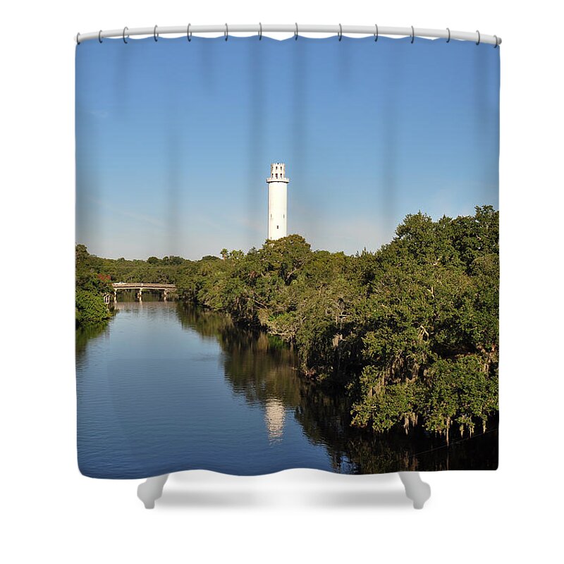 Tower Shower Curtain featuring the photograph Sulphur Springs Water Tower - Tampa Florida by John Black