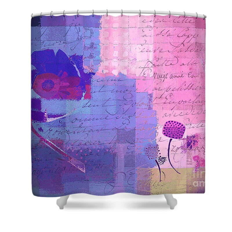 Mauve Shower Curtain featuring the painting Summer 2014 - j049039158c178 by Variance Collections