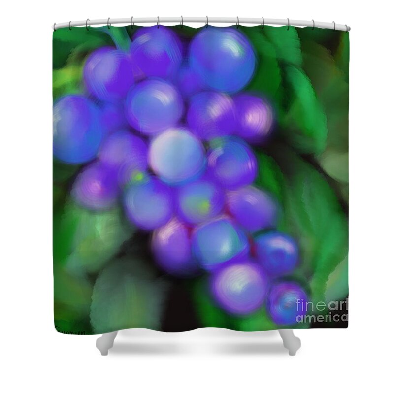 Fruit Shower Curtain featuring the digital art Summer Grape by Christine Fournier