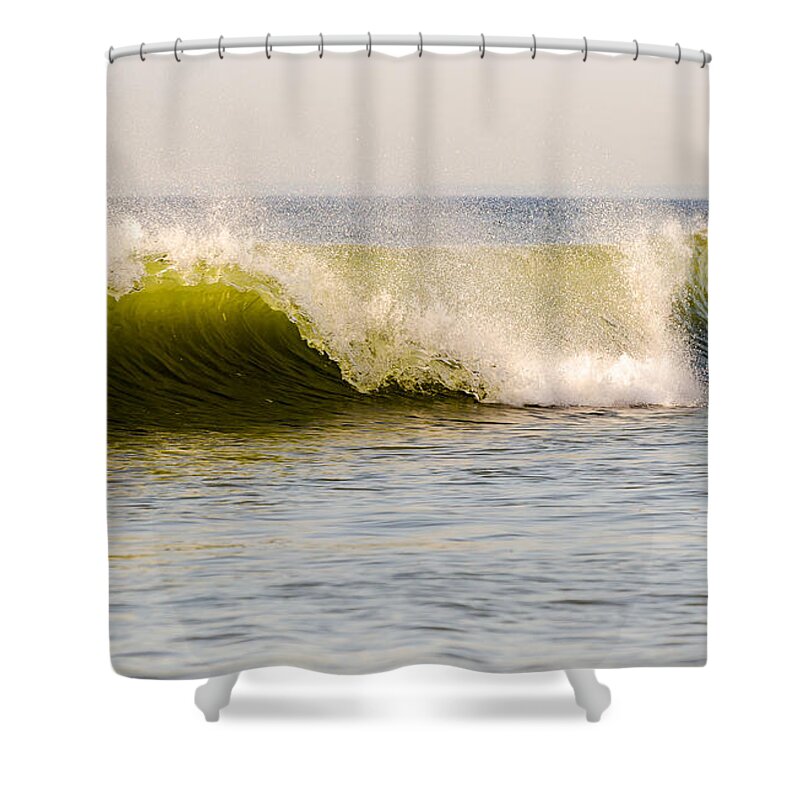 Sea Shower Curtain featuring the photograph Summer Green Room Breaking by Maureen E Ritter