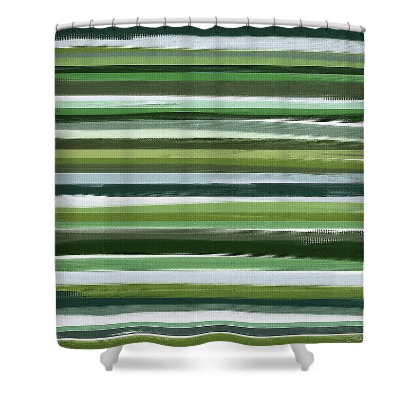 Green Shower Curtain featuring the painting Summer Of Green by Lourry Legarde