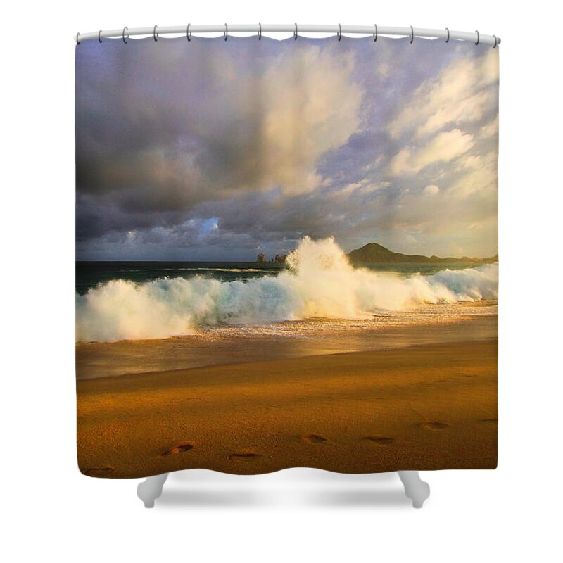 Waves Shower Curtain featuring the photograph Summer storm by Eti Reid