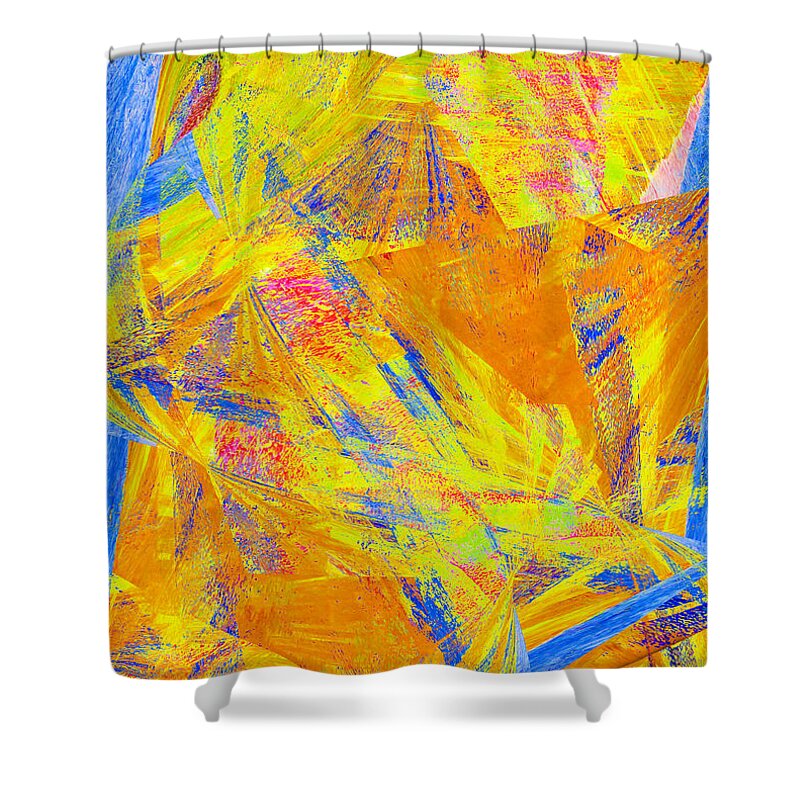 Digital Shower Curtain featuring the digital art Summer's Fall by Stephanie Grant