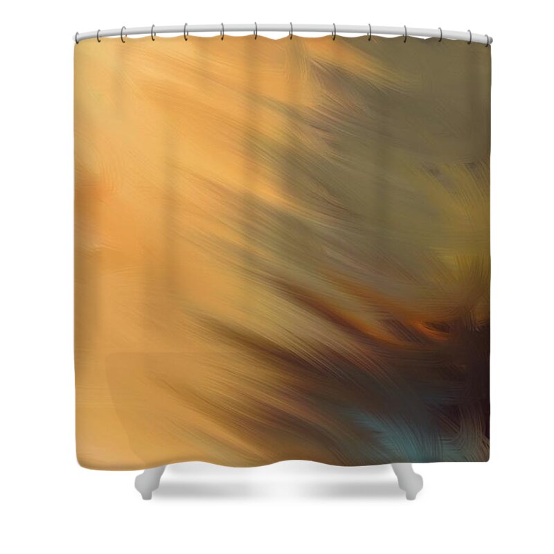 Sun Shower Curtain featuring the mixed media Sun Flare by Marian Lonzetta