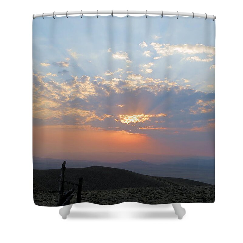 Sun Shower Curtain featuring the photograph sun rays II by Darcy Tate