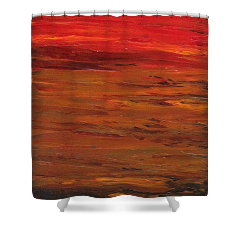 Palette Knife Shower Curtain featuring the painting Sun Shade 1 #1 by Preethi Mathialagan