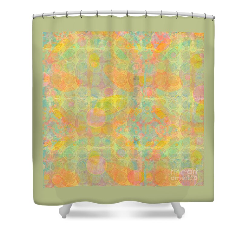 Abstract Shower Curtain featuring the digital art Sun Spots by Gabrielle Schertz