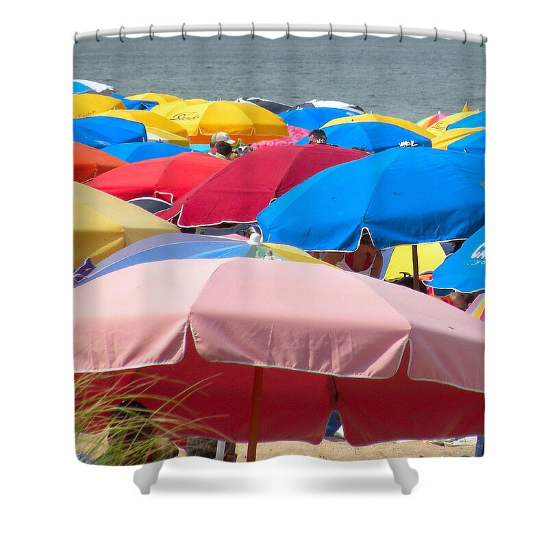 Beach Shower Curtain featuring the photograph Sunbrellas by Kim Bemis