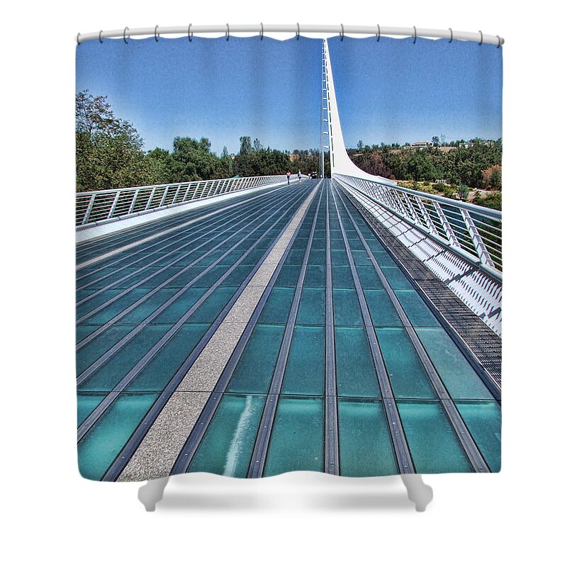 Bridge Shower Curtain featuring the photograph Sundial Bridge by Ron Roberts
