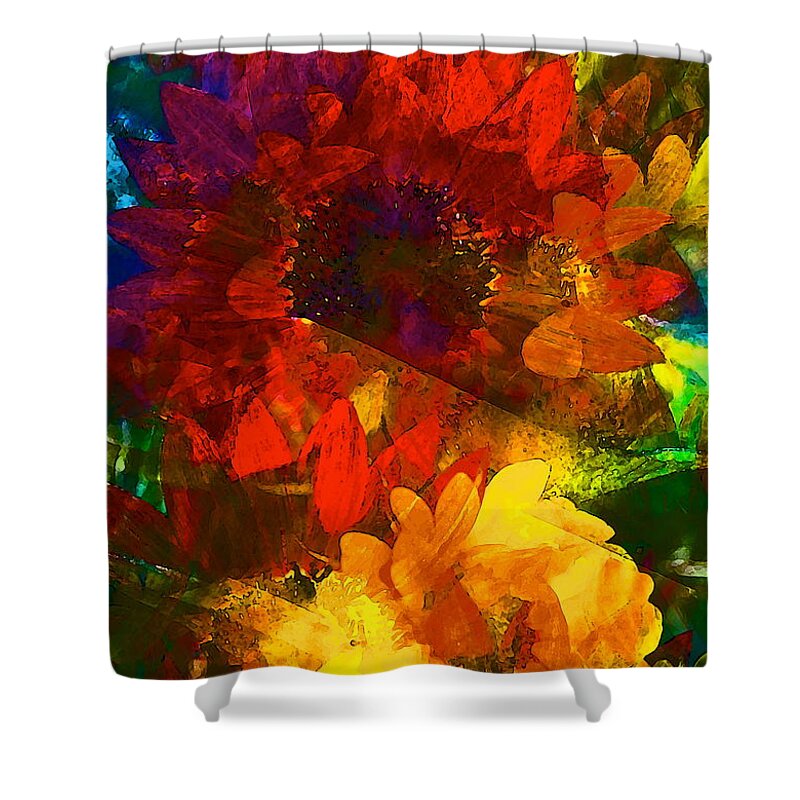 Floral Shower Curtain featuring the photograph Sunflower 11 by Pamela Cooper