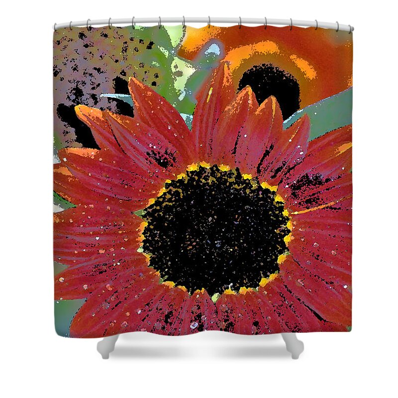 Floral Shower Curtain featuring the photograph Sunflower 31 by Pamela Cooper